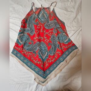 HeartSoul Red and Blue Paisley Top